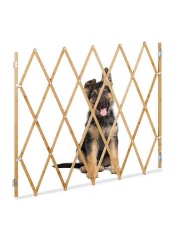 relaxdays Hundeabsperrgitter in Natur - (B)130 x (H)87,5 cm