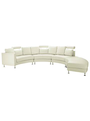 Beliani U-förmiges Sofa ROTUNDE in Beige/Silber - (W) 448 x (H) 76 x (L) 236 cm