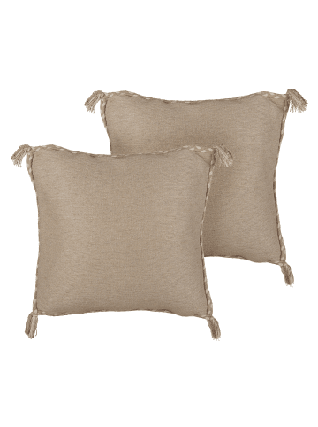 Beliani 2er-Set Dekokissen ERIGERON in Beige