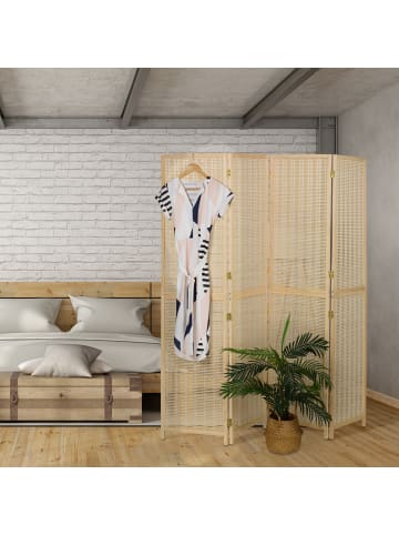relaxdays Paravent in Natur - (B)182 x (H)180 cm
