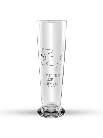 Mr. & Mrs. Panda Bierbecher Hund Dackel mit Spruch in Transparent