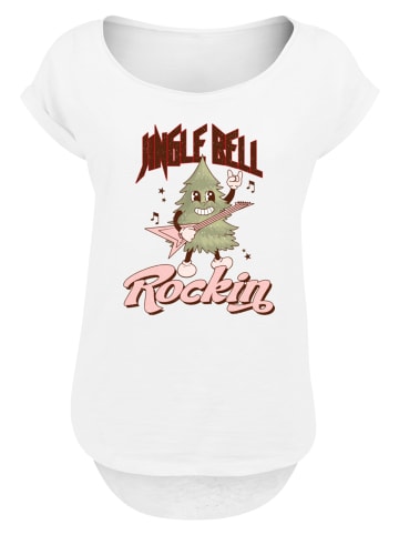 F4NT4STIC Long Cut T-Shirt Jingle Bell Rocking Weihnachten Tree in weiß