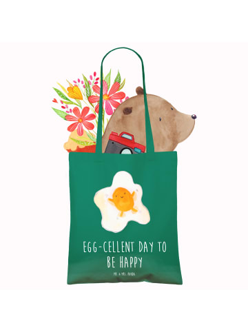 Mr. & Mrs. Panda Strandtasche Spiegelei Ei mit Spruch in Mint