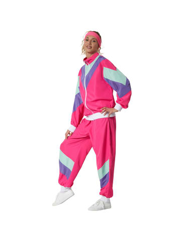 tectake Damenkostüm  Retro 80er 90er Jahre Jogginganzug Authentischer Retro-Look: Bunte