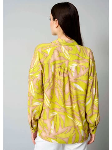 Alba Moda Druckbluse in grafischem Dessin in limette / beige