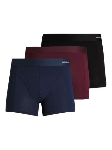 Jack & Jones 3-er Pack Boxershorts Set Retroshorts Unterwäsche JACBASIC in Schwarz-Rot