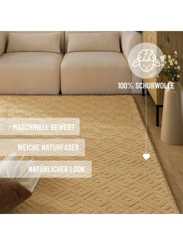 Wecon Home Wollteppich Castello TWO in sand beige