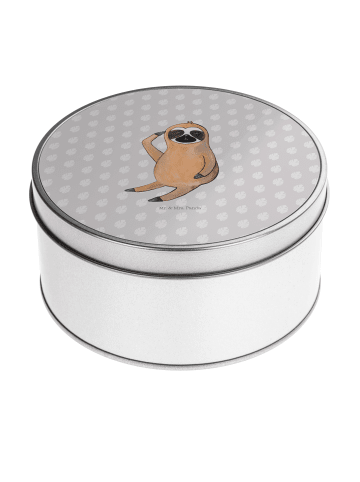 Mr. & Mrs. Panda Blechdose rund Faultier Vogel ohne Spruch in Grau Pastell