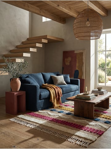 KADIMA DESIGN Jute-Teppich Handgewebt WHARFE Streifen Geometrisch 35% Wolle in Multi