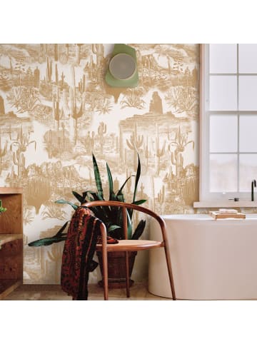 WALLPAPERS4BEGINNERS Tapete Kaktus in Beige - (W) 200 × (L) 280 cm