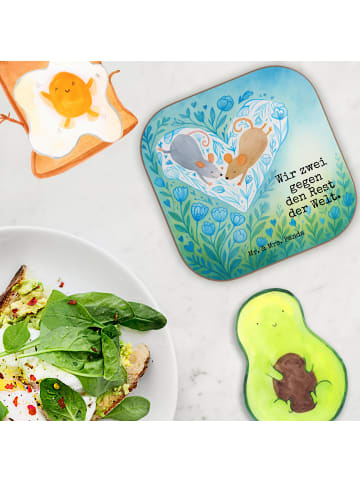 Mr. & Mrs. Panda Coaster Mäuse Herz Design mit Spruch in Weiß