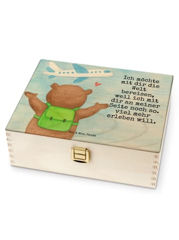 Mr. & Mrs. Panda Tee Box Bär Flugzeug Design mit Spruch in Weiß