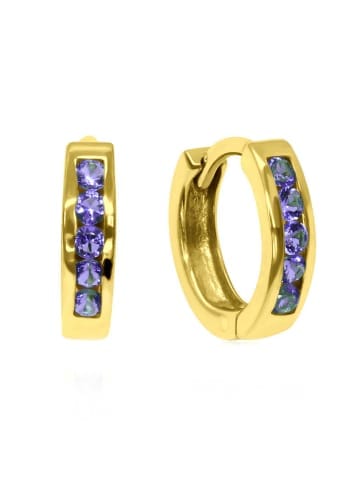 schmuck23 Gold Creolen 925 Silber vergoldet 0,3 cm x 1,2 cm