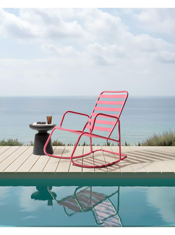 Beliani Schaukelstuhl TURI in Rosa - (W) 66 x (H) 92 x (L) 96 cm