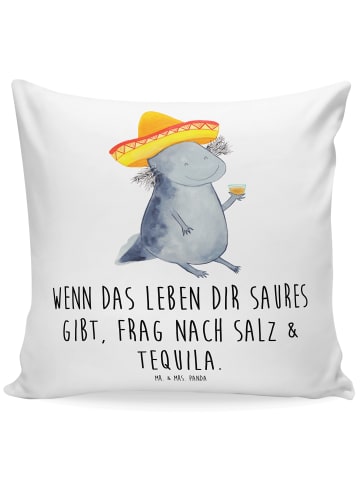 Mr. & Mrs. Panda Sofakissen Axolotl Tequila mit Spruch in Weiß