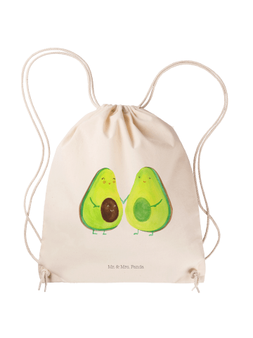 Mr. & Mrs. Panda gym rucksack Avocado Pärchen ohne Spruch in Creme