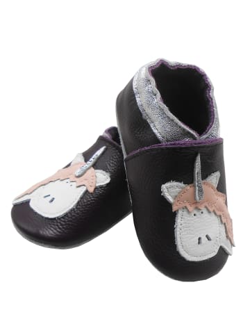 Bemesu Baby Krabbelschuhe aus Leder, weiche Lauflernschuhe mit rutschfester Sohle 