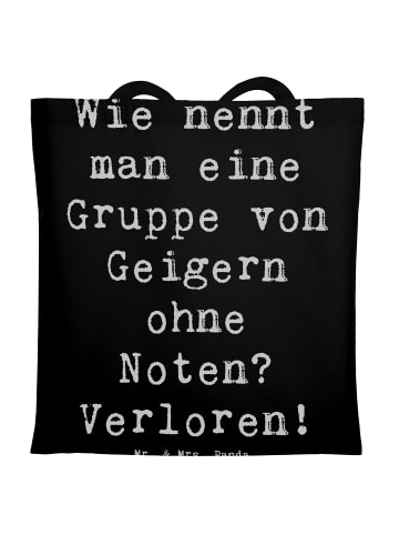 Mr. & Mrs. Panda Tragetasche Verlorene Geiger mit Spruch in Schwarz