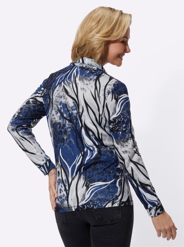 WITT WEIDEN Langarmshirt in royalblau-hellgrau-bedruckt