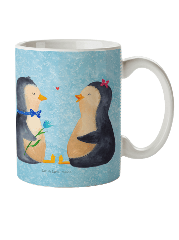 Mr. & Mrs. Panda Kindertasse Pinguin Pärchen ohne Spruch in Eisblau