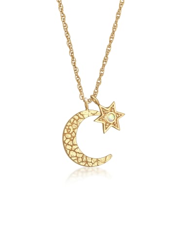 Elli Halskette 925 Sterling Silber Halbmond, Sterne, Stern in Gold