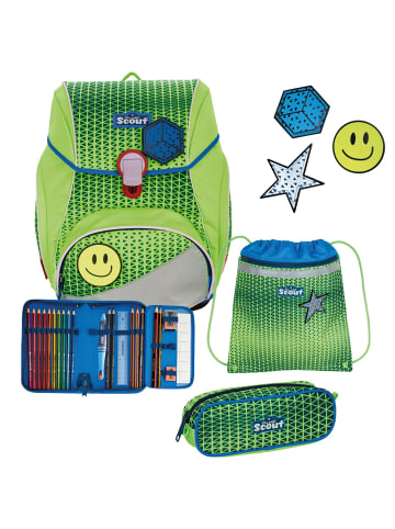 Scout Alpha Neon Safety Schulranzen-Set 4-teilig in green gecko