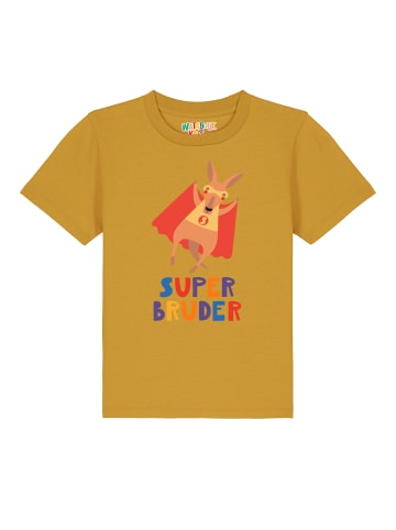 wat? Apparel T-Shirt Känguru Superbruder in Ocker