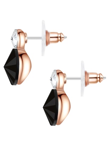 Lulu & Jane Ohrringe aus Metall-Legierung mit Glas in roségold