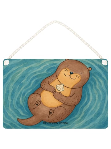 Mr. & Mrs. Panda holzbild Otter Muschel Design ohne Spruch in Weiß