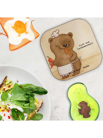 Mr. & Mrs. Panda Holzuntersetzer Koch Leidenschaft Design mit Sp... in Weiß