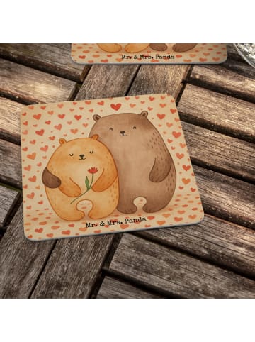 Mr. & Mrs. Panda Untersetzer Bären Liebe Design ohne Spruch in Weiß