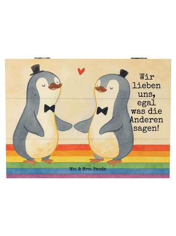 Mr. & Mrs. Panda Aufbewahrungsbox Pinguine Gay Pride Design mit ... in Weiß