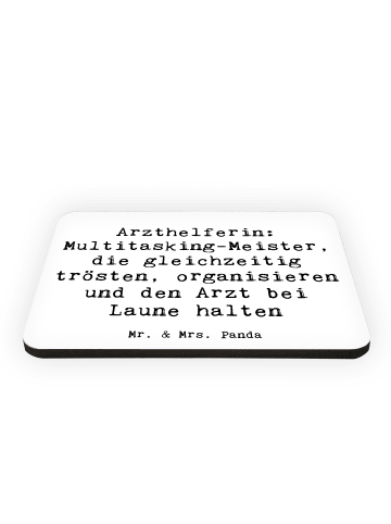 Mr. & Mrs. Panda Kühlschrankmagnet Spruch Arzthelferin Meister m... in Weiß