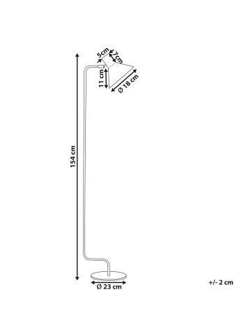 Beliani Stehleuchten RIMAVA in Grün - (W) 23 x (H) 154 x (L) 23 cm
