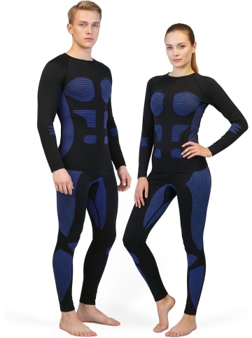 normani Funktionsunterwäsche Set Hemd + Hose Unisex in Blau