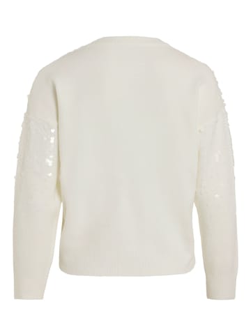 Vila Strickpullover in White Alyssum