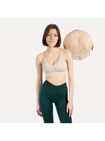 SMILODOX Sport BH Maria Solid Scrunch in Taupe