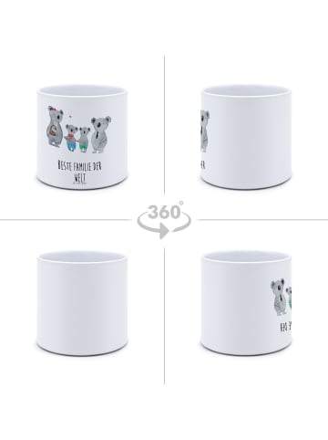 Mr. & Mrs. Panda Kübel für Pflanzen Koala Familie zwei mit Spruch in Weiß