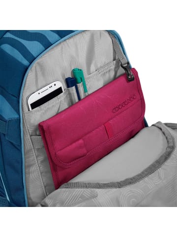 Coocazoo Schulrucksack-Set MATE Breaking Waves in blau 3-teilig