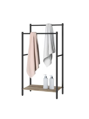 relaxdays Handtuchständer in Natur/ Schwarz - (B)42 x (H)81,5 x (T)24 cm