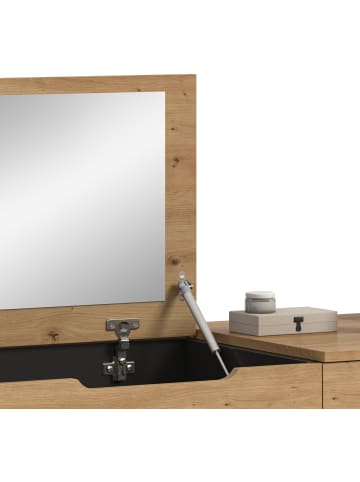 Inn.Furn Schminktisch Eiche, grau 115 cm, Kosmetiktisch mit Spiegel und Soft-Close