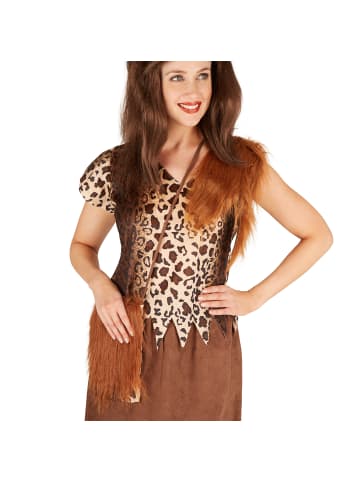 tectake Höhlenmensch/Urzeitjäger, Gr. XL, Freches Shirt mit Leopardenmuster