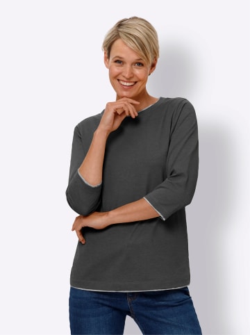 Sieh an! 3/4-Arm-Shirt in graphit-meliert