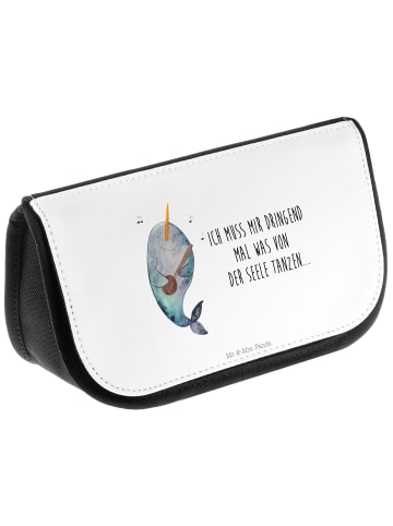 Mr. & Mrs. Panda Kosmetiktasche Narwal Gitarre mit Spruch in Weiß