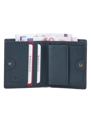 Roncato Trial DLX Geldbörse RFID Schutz Leder 9 cm navy