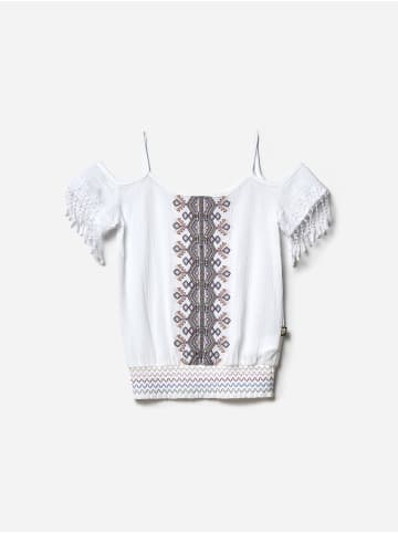 KOROSHI Flache bluse mÃ¤dchen viskose in weiß