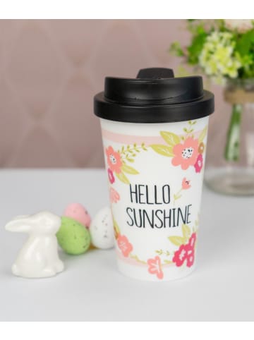 Geda Labels Coffee to go Becher Hello Sunshine in Weiß - 400 ml