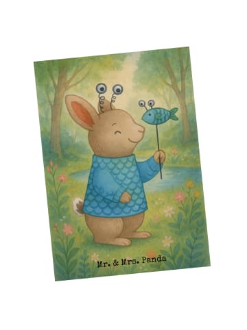 Mr. & Mrs. Panda Ansichtskarte Fische Astrologie Design ohne Spruch in Weiß