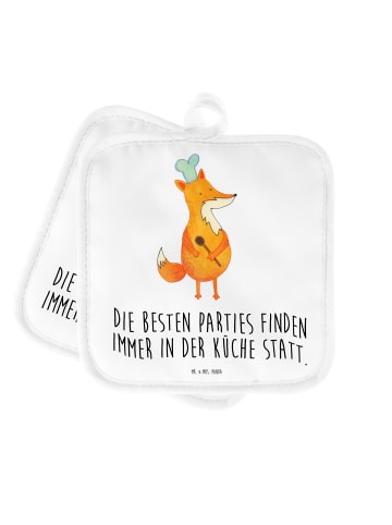 Mr. & Mrs. Panda Topfuntersetzer Fuchs Koch mit Spruch in Weiß
