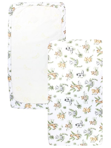 TupTam Baby Kinder Spannbettlaken 2er Pack in grün/beige